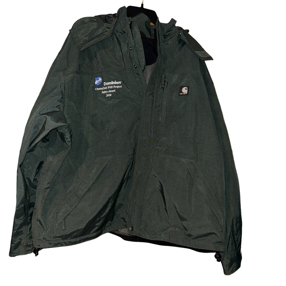 Men Carhartt hooded coat jacket hunter green size 2x XXL